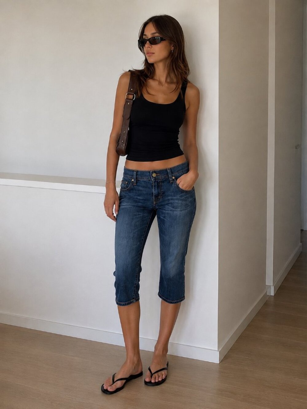 CITIZENS OF HUMANITY Kelly Dark Wash Low Rise Cropped Capri Jeans Y2K Chic 30